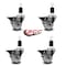 Service Caster 3'' Nylon Swivel 1-1/2'' Expanding Stem Caster Set with Brake, 4PK SCC-EX20S314-NYS-PLB-112-4 - alternate 4